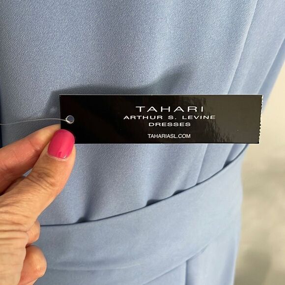 NWT TAHARI Arthur S. Levine. Tie Waist
Party Dress Periwinkle Size Dress. Size 1 - Picture 4 of 11